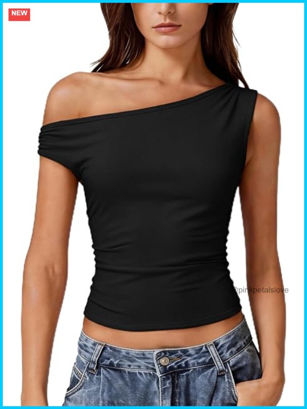 Off Shoulder Y2K Ruched Slim Fit Sleeveless Tank Top Summer Vacation Going Out